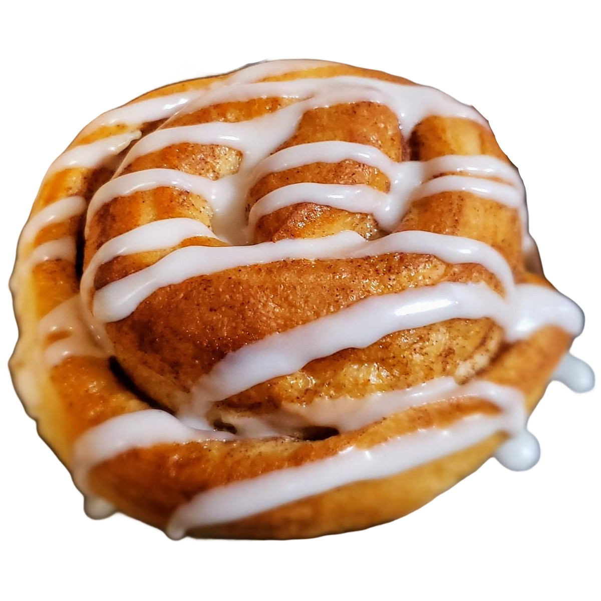 cinnamon roll with drizzled frosting