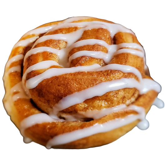 cinnamon roll with drizzled frosting